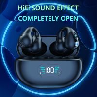 TWS Q80 Air Pro Wireless Fone Headphones Bluetooth Bone Conduction Earphones Earclip Design Touch Control LED Sports Headset Over The Ear Headphones