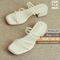 รองเท้าแตะหนังนิ่ม ส้น 1.3 นิ้ว สวย ตรงปก พร้อมส่ง Size : 36-40 (P123)