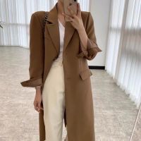 Almond brown long jacket ใส่โค้ด WMLGMB ลด 65.-  ขั้นต่ำ 500.-