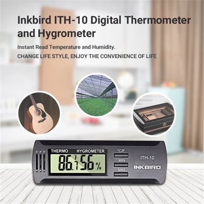 เกจวัดการเฝ้าติดความความชื้นจอแสดงผลอุณหภูมิ LCD ดิจิทัลสำหรับสถานีพยากรณ์อากาศบ้าน,ITH-10หมึกเบิร์ดมีเทอร์โมมิเตอร์และไฮโกรมิเตอร์