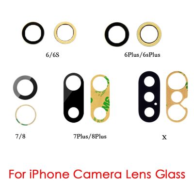 2pcs/set Back Rear Camera Glass Lens Cover Replacement for iPhone 6 6 plus 6s 6s plus 7 7p 8 8 Plus X with Adhesive