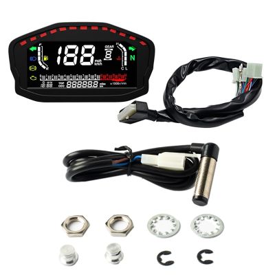 Universal Motorcycle VA LCD Speedometer Digital Meter Odometer 2/4 Cylinders for Ducati Honda Yamaha Speed Meter