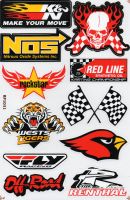 สติกเกอร์แต่งรถ ติดรถยนต์ รถมอเตอร์ไซค์ หมวกกันน็อค สติกเกอร์ PVC โลโก้ Logo สปอนเซอร์ รถแข่ง Honda Yamaha Suzuki Kawasaki Ducati, Sponsor Racing Stickers Size: 27 x 18 cm