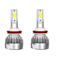 หลอดไฟสว่างจ้าไฟหน้ารถมอเตอร์ไซค์แบบ LED รถยนต์2ชิ้นหลอดไฟหน้ายานพาหนะ LED 36W 3800LM IP68กันน้ำ