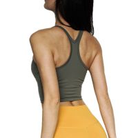 【Hot Sale】embellish CretKoav 2020 NewVest Women Elastic Tight SleevelessVest Sexy Crop Top Workout Quick DryShirts With Pads ซื้อทันทีเพิ่มลงในรถเข็น