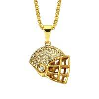 [COD] Foreign Trade European and New Necklace Hip Hop Fashion Rugby Helmet Pendant