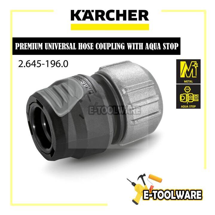 Karcher Premium Universal Hose Coupling with Aqua Stop for Hose Size 1/