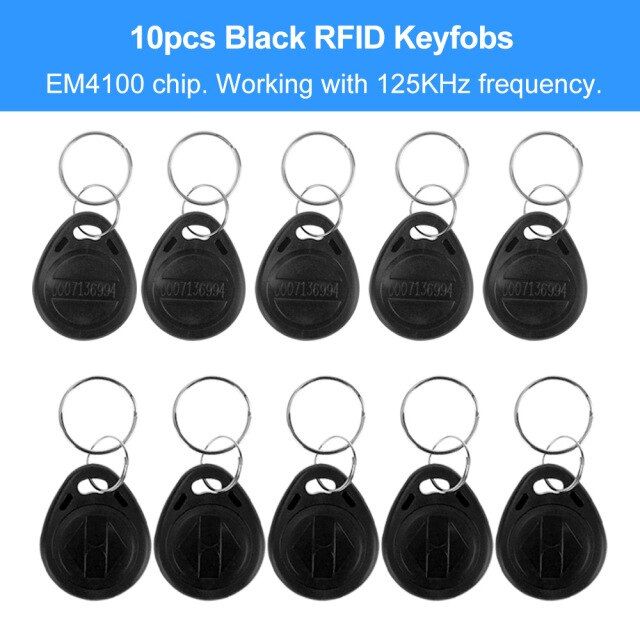 10pcs-125khz-rfid-keyfobs-การ์ดควบคุมการเข้าถึง-nfc-token-em4100-tk4100-id-คีย์การ์ด-rfid-keychains-tags-abs-กันน้ำ