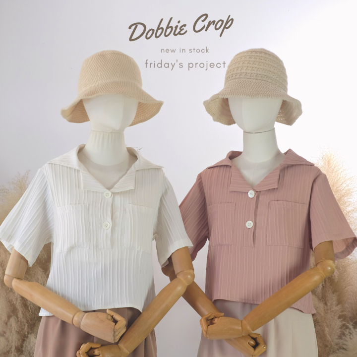 dobby-crop-เสื้อผ้าดอบบี้คอปกฮาวาย