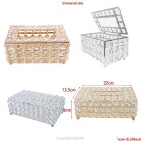 Rectangular Crystal Tissue Box Cover  Decorative Paper Box  Crystal Napkin Holder  Facial Tissue Holder for Bathroom Dropship Tissue Holders