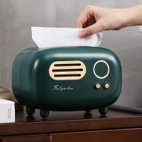 Luxury Radio Model Tissue Box Paper Holder Storage Napkin Case Desktop Retro Radio Model Vintage Organizer Ornament Tissue Box