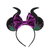 Halloween Headband For Women Sequins Bow Mouse Ears Hairband Party Hair Accessories Glitter Girls Kids Cosplay Party Supplies