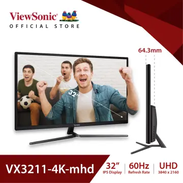  ViewSonic VX3211-4K-MHD 32 Inch 4K UHD Monitor with 99% sRGB  Color Coverage HDR10 FreeSync HDMI and DisplayPort, Black : Electronics