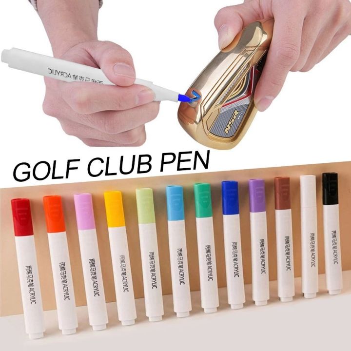 mt-store-ไม้กอล์ฟอะคริลิคปากกาเปลี่ยนสีได้12ชิ้น-เซ็ต-ปากกาเจลอะคริลิคพร้อมอุปกรณ์เสริมสำหรับกอล์ฟผ้าคลุมไฟสปอตไลท์ครีมกันแดดอย่างแรงปากกากอล์ฟ
