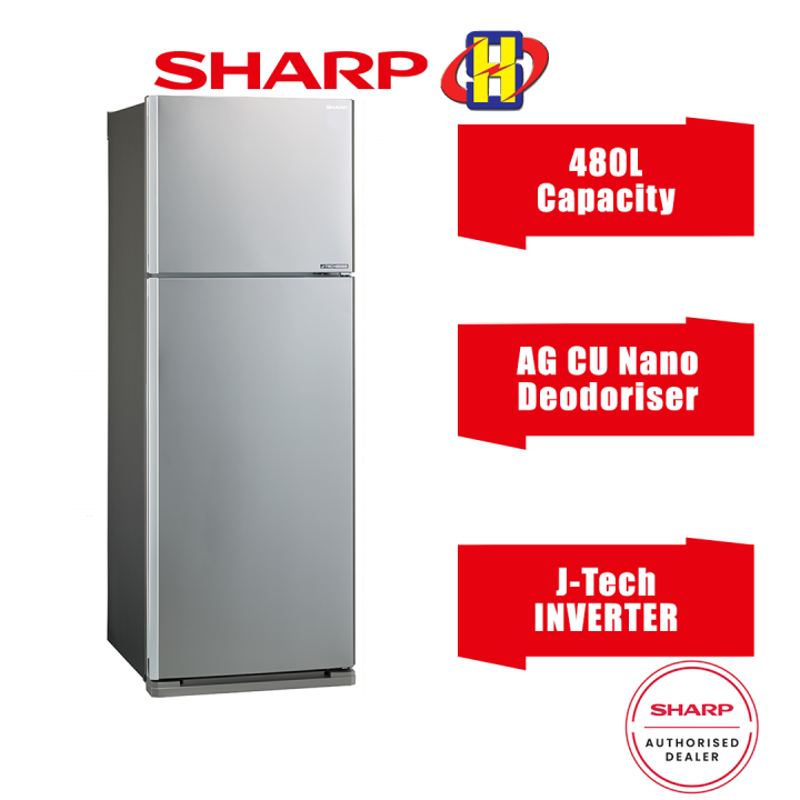 Sharp Refrigerator (480L/Silver) J-Tech Inverter Hybrid Cooling System ...