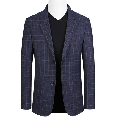 Brand Blazer Men Blazers Wool Suit Coat Wool Blends Casual Jackets Personality Wild Mens Suit Jacket Fashion Plaid Blazer Coat