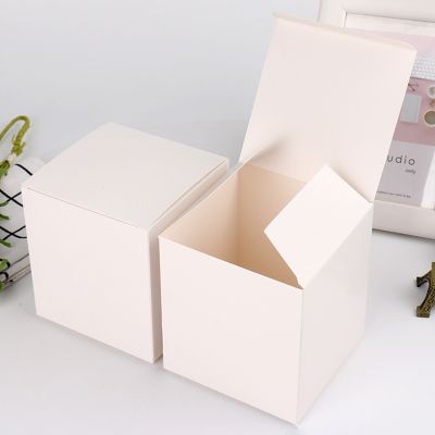 100pcs 5x5x5/6x6x6/7x7x7/8x8x8cm Blank White Cardboard Paper Gift Box Kraft Paper Candy Box Packaging DIY Baking Cookie Wrapper Gift Wrapping  Bags
