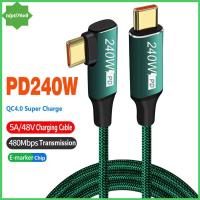 TDPTI76V8 90องศาองศา แล็ปท็อป แท็บเล็ต โทรศัพท์มือถือสำหรับมือถือ สายชาร์จ USB C แบบเร็ว สายข้อมูล Type-C Pd 240W 5A 48V