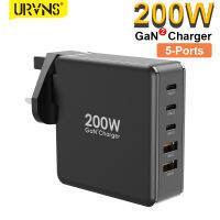 URVNS 200W ที่ชาร์จ USB GaN2 Type C QC4.0 PD3.0สถานีชาร์จแบบรวดเร็ว100W สำหรับโทรศัพท์แล็ปท็อป Xiaomi iPhone 13 12 Huawei Redmi