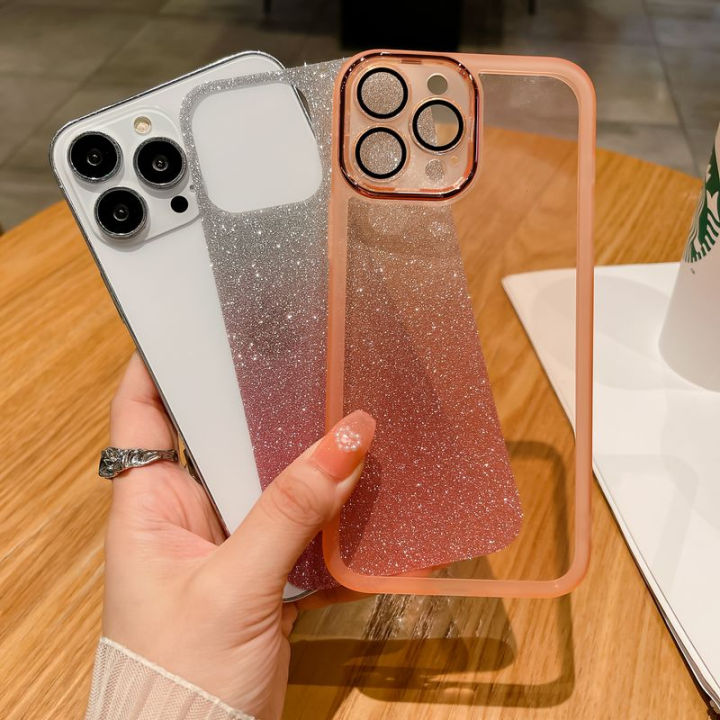 เคส-iphone12กลิตเตอร์สำหรับ-iphone-12-11-pro-สูงสุด-iphone11-i12-i11โทรศัพท์ฝาหลังอ่อนนุ่มซิลิโคน-tpu-ยืดหยุ่นแวววาวเคสกันกระแทกมือถือไล่ระดับสีเลนส์กล้องถ่ายรูปป้องกัน