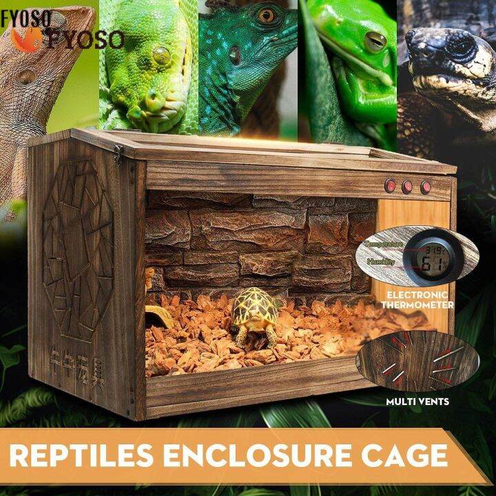 Fyoso Wooden Reptiles Enclosure Cage - Suitable For Lizard Frog Snake 