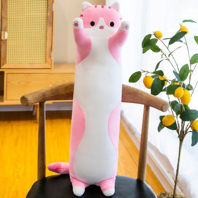 [COD] หมอนแมวลายยาวอเมซอนตุ๊กตาของเล่นหนังหมอนทรงกระบอกการ์ตูนแมวตุ๊กตาผ้าขนาดใหญ่