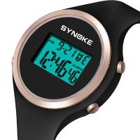 SYNOKE Womens wristwatch LED display fashion simple ladies digital watch Men sport water resist watches pink Electronic clock