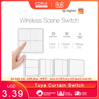 CORUI Tuya ZigBee Scene Switch 4 Gang Wireless 12 Scenes Battery Powered Push Smart Life Button Controller Automatic Scenarios