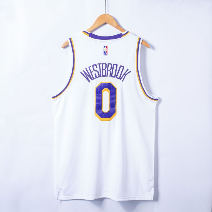 top-quality-hot-sale-mens-2022-los-angeles-lakerss-russell-westbrook-75th-anniversary-diamond-edition-swingman-jersey-white
