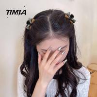 TIMIA กิ๊บติดผมขนาดเล็กสไตล์กลิ่นหอมขนาดเล็กผ้าที่หนีบผมปากปลาฉลามลายโบว์หวานย้อนยุคมินิกิ๊บหนีบผมสไตล์ที่ประดับผมเกาหลีสำหรับผู้หญิง