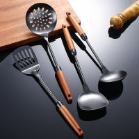 Stainless steel kitchen utensils Sabli wooden handle spatula black spatula soup spoon leaking spatula golden kitchen utensils