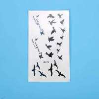 Paper Temporary Art Body Wrist Sexy Women Sticker Tattoo 3D Waterproof Disposable Bird Black Flying 1Pcs