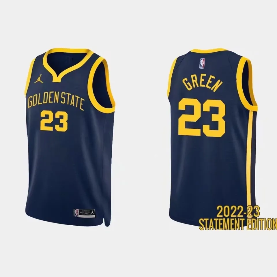 Golden State Warriors Statement Navy Custom NBA Jersey