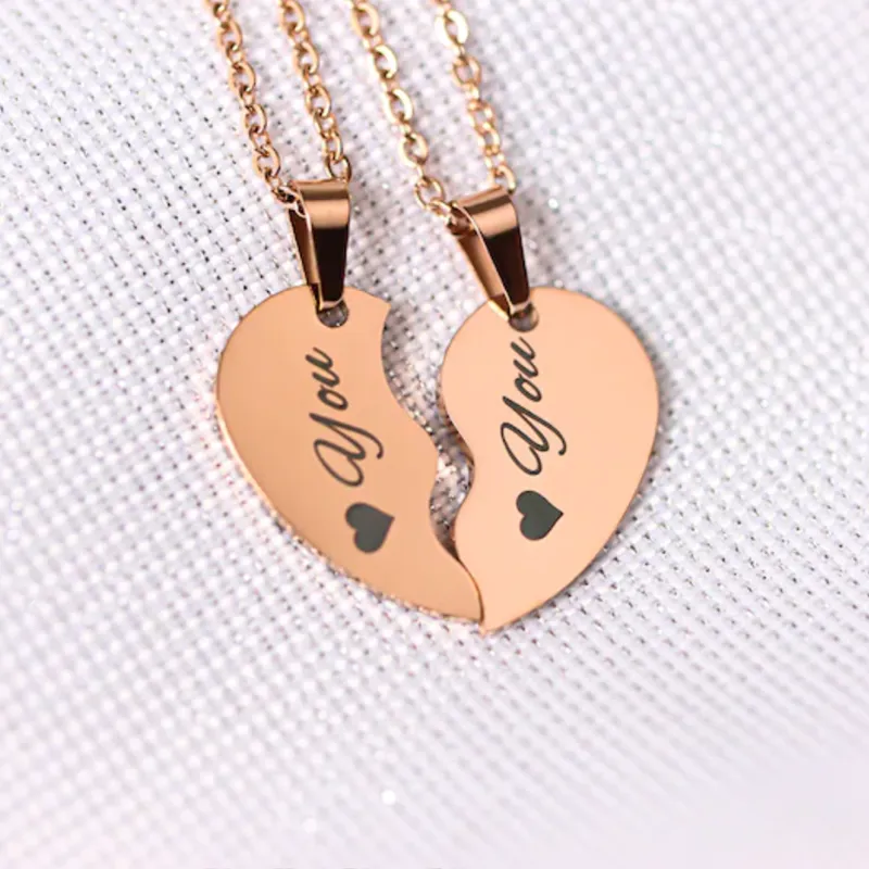 Bridesmaid Gifts Personalized Heart Necklace Engraved Heart Necklace M –  UrWeddingGifts