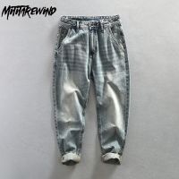 【CC】☏  Washed Jeans Men Causal Street Mens Pants Classic Baggy Straight Trousers