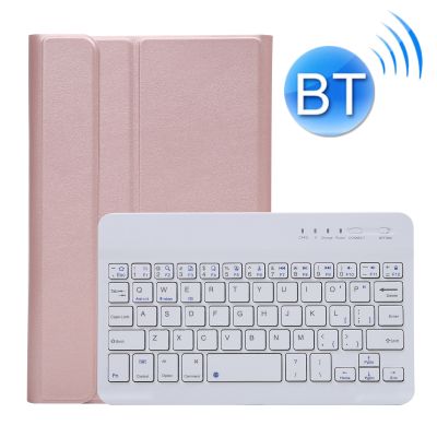 แป้นพิมพ์บลูทูธเคสหนังแยกได้ A220 Casing Tablet สำหรับซัมซุงกาแล็กซีแท็บ A7 Lite 8.7 T220/T225พร้อมฟังก์ชันตัวยึด &amp; ยางยืด (สีทอง) (มีในสต็อก)