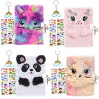 【Ready Stock】 ❍◙ C13 Cute Plush Buku Nota Secret Note book with Lock and Key for Kids Girls Boys Fuzzy Diary Planner School Stationery Gift