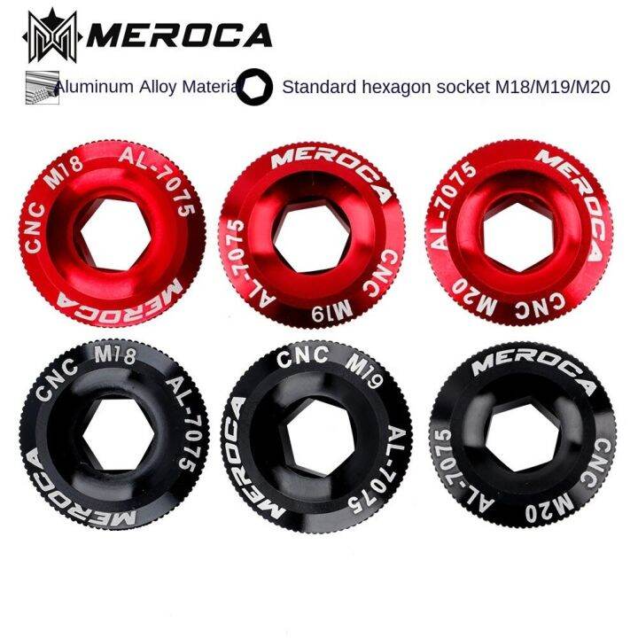 meroca-ฝาปิดขาจานกระโหลกกลวง-อลูมิเนียม-cnc-screw-mountain-bike-crank-cover-screws-m18-m19-m20-bolt-for-shimano-iamok