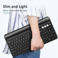 Delux K2212การเชื่อมต่อคีย์บอร์ดบลูทูธไร้สาย Multi-Device Mini Keyboard สำหรับ ศัพท์มือถือคอมพิวเตอร์โน๊ตบุ๊ค