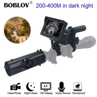 BOBLOV 720P วันและกล้องส่องทางไกลมองกลางคืนแบบตาเดียวกันน้ำ4.3นิ้วหน้าจอ LCD IR กล้องโทรทรรศน์ Megaorei สำหรับกลางแจ้ง Night ดูสัตว์ป่าสังเกต