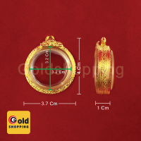 กรอบพระ กรอบจตุคามเล็ก กรอบพระตลับ ทองไมครอน ทองชุบ ทอปลอม ขนาด 3.7 x 4 x 1 cm ฟรี ห่วงใส่สร้อย ยางรองอัด และถุงกำมะหยี่