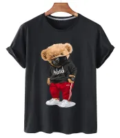 Tshirt Mens And Popular Logo Hello Win Bear Stylish Large Size Cartoon Bear Short Slee