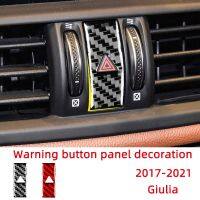 Warning Light Button Panel Decoration Patch Carbon Fiber Car Stickers For Alfa Romeo Giulia 2017-2021 Interior Accessories