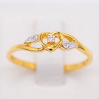 Happy Jewelry แหวนเพชรของแท้ แหวนปลูกต้นรัก พลิดอก ออกผล แหวนหัวใจ ทองแท้ 9k 37.5% ขายได้ จำนำได้ ME617