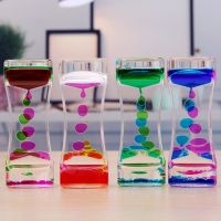 Double Color Floating Liquid Oil Acrylic Hourglass Desk Kids Sand Timer Sand Clock Liquid Visual Movement Hourglass Timer Hot