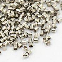 900PCS 2mm Platinum Plated Tube Crimp Beads ss Beads for Jewelry making