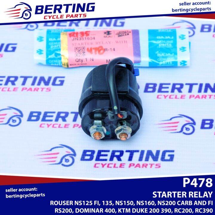 STARTER RELAY Rouser NS125 135 NS150 NS160 NS200 RS200 Dominar 400 KTM Duke RC Genuine JN351604
