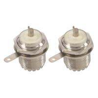 ๑┋ 2X UHF Female SO239 Jack Bulkhead Solder Panel Mount RF Straight ConnectorSilver