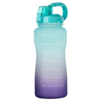 Water Bottle with Time Marker, 68 Oz Extra Large Motivational Bottle with Straw