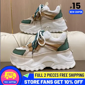 Yohi New fashion Shoes Sneakers for women White shoes trending rubber shoes  for women 5cm Heightening effect (add 1 size bigger)